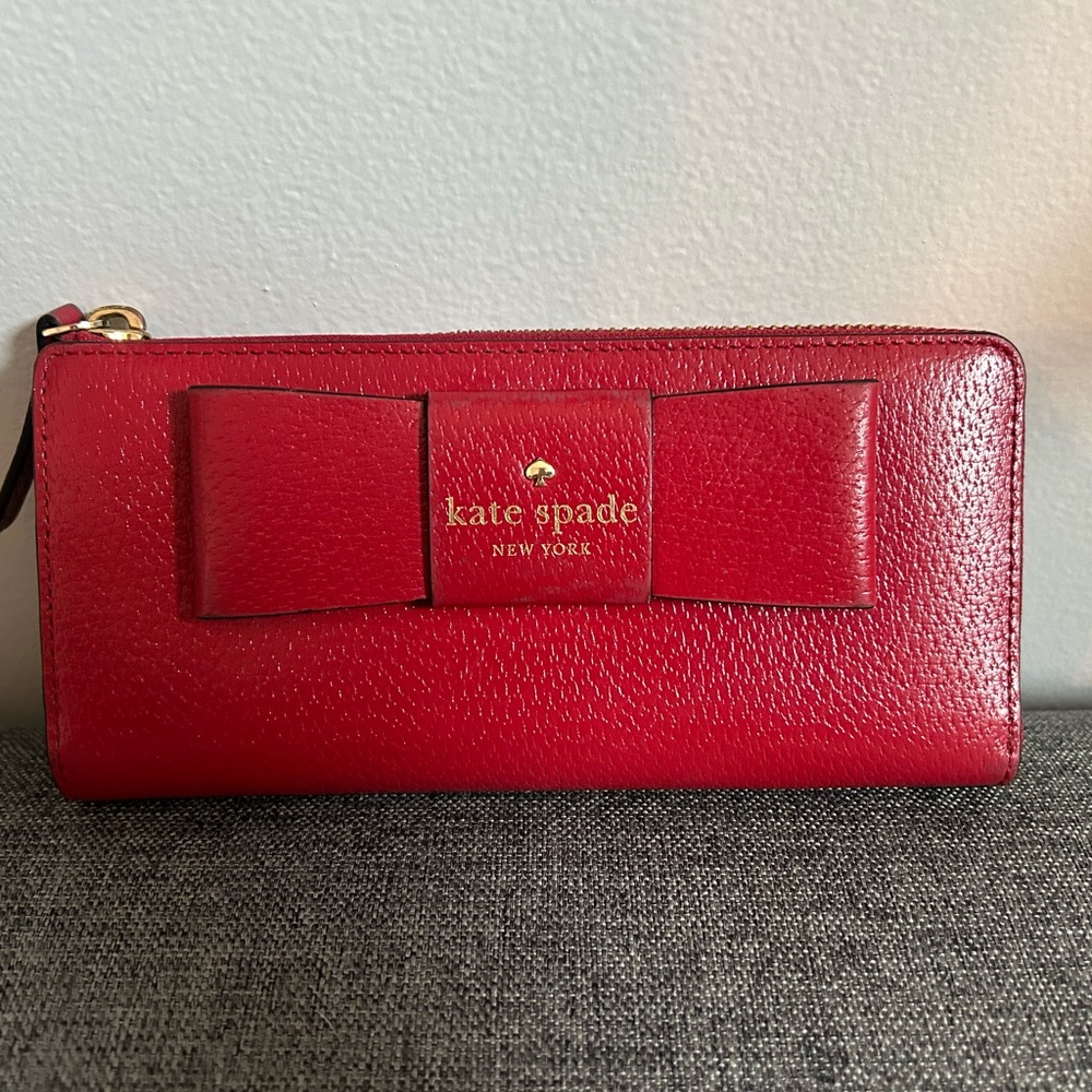 Kate Spade Vibrant Red Bow Wallet